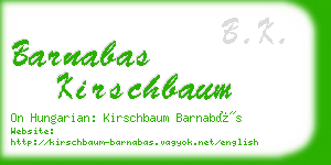 barnabas kirschbaum business card